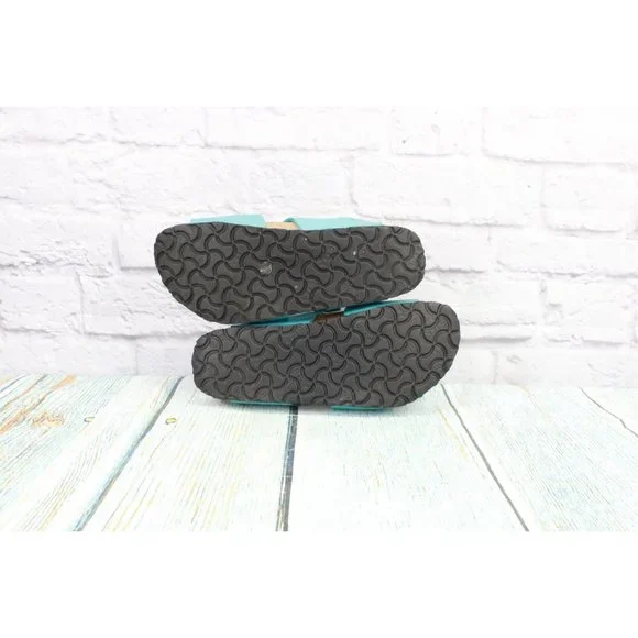 Birkenstock Birki's Freeport Blue Perforated Leather 2 Strap Sandals Size L6 M4 - Picture 9 of 9